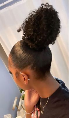 No Part Slick Back, Mixed Curly Hair, Hair Puff, Edges Hair, Slick Back