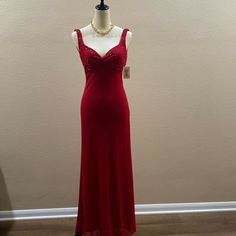 Nwt B. Darlin. Red Evening Gown With Sequins On Top Of V-Neck Front, Straps And Around Low Cut Back. Size 3/4. Purchased At Macy’s. Fitted V-neck Holiday Gown, Red Evening Dress With Sweetheart Neckline For Formal Occasions, Red Evening Dress With Sweetheart Neckline For Formal Events, Red Sleeveless Fitted Gown, Red Fitted Lined Maxi Dress, Red Fitted Sleeveless Gown, Fitted Red Lined Maxi Dress, Fitted Lined Red Maxi Dress, Red V-neck Gown For Evening