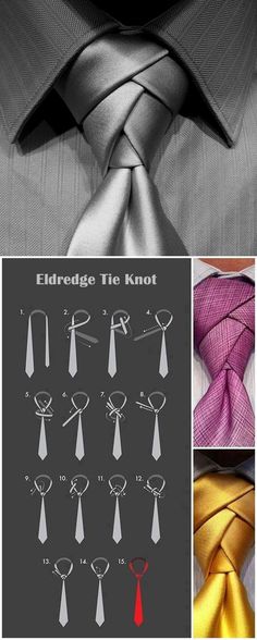 Cravatta: nodo speciale Ways To Tie A Tie Men, Men’s Clothing Ideas, Tali Leher Lelaki, Tying A Tie, Eldredge Knot, Simpul Dasi, Projek Menjahit