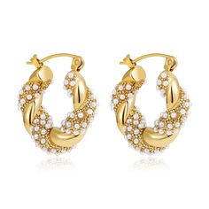 44454972162267 Hoops Gold, Huggie Hoop Earrings, Steel Jewelry, Stainless Steel Jewelry, Shape Patterns, Party Wedding, Earrings For Women, Types Of Metal, Women's Earrings