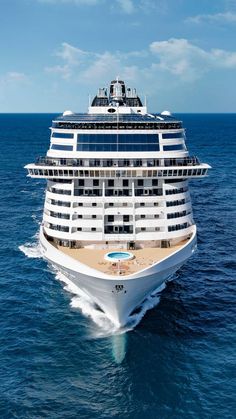 a large cruise ship in the middle of the ocean