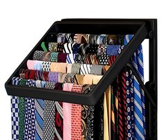 a rack that has ties in it