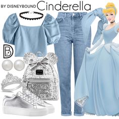 a woman in blue is dressed up as cinderella from disney's animated movie, the princess