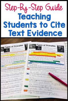 the text evidence for teaching students to cite text evidence in their own language and writing skills