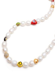 Find NIALAYA JEWELRY Smiley Face Pearl Necklace on Editorialist. white/multicolour gold-tone hardware freshwater baroque pearl smiley face print lobster claw fastening Nialaya Jewelry is pleased to offer free repairs on purchases for one year from purchase date. White Baroque Pearl Jewelry For Party, Multicolor Baroque Pearl Jewelry Gift, Gift Baroque Pearl Multicolor Jewelry, Mens Pearl Necklace, Smiley Face Print, Pearl Charm Necklace, Pink Pearl Necklace, Detailed Necklace, Face Print