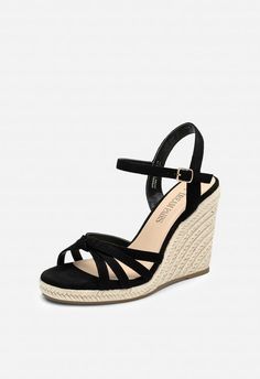 Simple Strappy Design: These strappy wedge sandals are designed with straps and completed with natural raffia detailing, effortlessly infusing your style with a holiday vibe. 4.13-Inch Heel: Let your legs steal the show! The wedge heel lengthens your leg line and enhances your silhouette giving you extra confidence. Vacation Style: The raffia detailing and comfy wedge create the perfect blend of style and relaxation, ideal for beachside walks and resort adventures. Confident Steps: Walk with con Adjustable Ankle Strap Wedge Sandals For Vacation, Summer Espadrille Heels With Cushioned Footbed, Summer Wedge Sandals With Open Heel, Adjustable Summer Wedge Heels, Summer Style Wedge Sandals With Open Heel, Summer Style Open Heel Wedge Sandals, Summer Beach Wedge Sandals With Heel Strap, Summer Wedge Sandals With Braided Straps, Summer Wedge Sandals With Heel And Ankle Strap