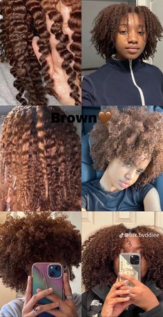 Hair Colour Ideas Curly, Dyed Brown Curly Hair, 4c Hair Dye Ideas, Dyed 4c Natural Hair, 4c Dyed Hair, Hair Color Names, Best Haircuts For Women, Hair Like Wool, Really Curly Hair