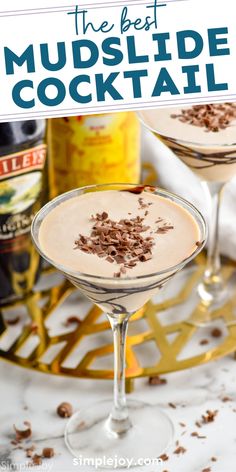 the best mulled cocktail recipe in a martini glass with chocolate shavings on top