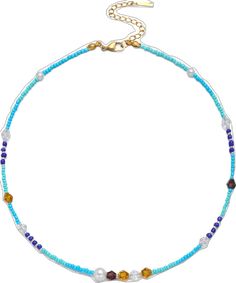 Adjustable Strand Necklace With Beaded Chain, Festival Strand Necklace With Colorful Beads, Festival Colorful Beads Strand Jewelry, Festival Jewelry With Colorful Beaded Strand, Gold Heart Beaded Necklaces For Beach, Gold Beaded Necklaces With Heart Beads For Beach, Colorful Bead Necklaces For Beach, Colorful Round Beaded Necklaces For The Beach, Colorful Round Bead Necklaces For The Beach