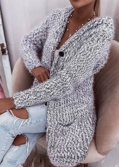 Save with code: “SAVEPIN50” - Dress to impress outfit ideas, from casual and business casual to trendy and occasion-specific styles, including spring, summer, concert, and graduation outfits, along with accessories like shoes and piercings Stay Cozy in Style with Our Gray Crochet Knit Open Front Women's Cardigan Sweater! Keep warm and fashionable with our versatile Gray Crochet Knit Open Front Women's Cardigan Sweater. Whether you're heading to work, meeting friends for a coffee, or simply lounging at home, this cardigan is the perfect blend of comfort and style. Key Features: Chic Design: The open front design and crochet knit pattern add a trendy touch to your outfit. Comfortable Fit: Made from high-quality materials, this cardigan provides a cozy and comfortable feel all day long. Versa Casual Gray Knitted Cardigan, Trendy Knitted Gray Cardigan, Trendy Gray Spring Sweater, Spring Gray Knitted Outerwear, Trendy Soft Knit Spring Cardigan, Trendy Spring Knit Cardigan, Gray Casual Sweater For Spring, Trendy Knitted Cardigan For Day Out, Casual Knitted Outerwear