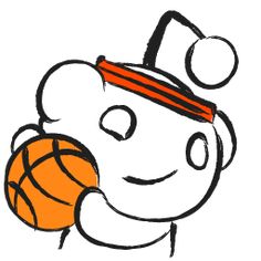 a drawing of a person holding a basketball in one hand and wearing a hat on the other