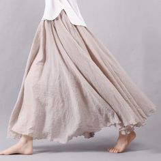 SPECIFICATIONSBrand Name: IFOMTMaterial: LinenStyle: CasualElasticity: Slight StrechOrigin: Mainland ChinaCN: ZhejiangSeason: SummerFabric Type: BroadclothWaistline: empirePattern Type: SolidFit Type: LOOSESilhouette: A-LINEDresses Length:... Casual Maxi Skirt, Waisted Skirts, Skirt Streetwear, Gown Pattern, Elastic Waist Skirt, Pleated Maxi Skirt, Linen Casual, Styl Boho, Maxi Robes