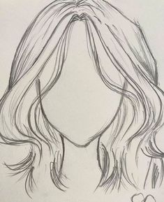 a drawing of a woman's head with long hair