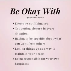 a pink poster with the words be okay with