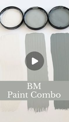 three paint colors with the words bm paint combo