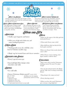 the menu for frozen food and drink at disney's hollywood studios, which is open to