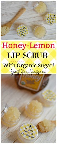 Lemon Lip Scrub, Kids Lip Balm, Diy Honey, Lips Essentials, Lemon Cookie, Diy Coconut