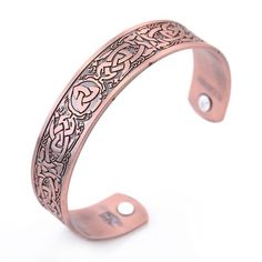 Magnetic Bracelet Celtic Cuff Stainless Steel Adjustable Bangle Trinity Knot-Bracelets-Innovato Design-Rose Gold-Innovato Design Retro Bracelet, Bracelet Viking, Dragon Bracelet, Trinity Knot, Irish Celtic, Magnetic Bracelet, Bangles Jewelry, Cuff Bangles, Celtic Knot