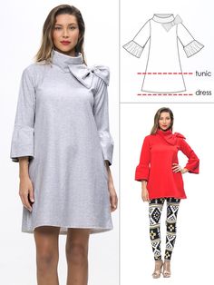 a women's tunic and leggings sewing pattern