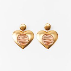 Brand New Elegant Heart Jewelry For Spring, Spring Heart-shaped Gold Jewelry, Elegant Heart-shaped Jewelry For Spring, Elegant Heart Shaped Jewelry For Spring, Zara Limited Edition, Zara Jewelry, Earrings Golden, Metal Drop, Zara Gold