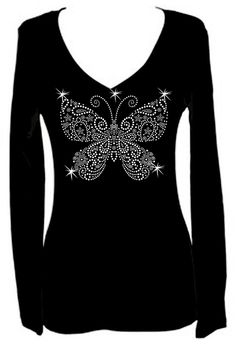 This is an embellished V Neck Woman's fashion cotton tee shirt. This trendy novelty super soft tee has a slimming comfort tight fit with stretch that flatters all body types.: Size Small fits size 2-4 - chest size 32-34, Medium fits size 4-6 chest size 34-36, Large fits size 6-8 - chest size 36-38, 1X fits size 10-12 chest size 38-40, 2X fits size 14-16 - chest size 40-42, 3X fits size 16-18..chest size 42-44. These are NOT plus size shirts Stretch Crew Neck Top With Rhinestones, Fitted Rhinestone Crew Neck T-shirt, Fitted Casual Top With Rhinestones, Fitted Casual Tops With Rhinestones, Casual Fitted Tops With Rhinestones, Fitted Cotton Top With Rhinestones, Fitted Crew Neck T-shirt With Rhinestones, Casual Stretch Tops With Rhinestones, Fitted Glitter Print Crew Neck Top