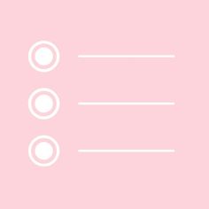 three circles on a pink background with white lines in the middle and one circle at the bottom