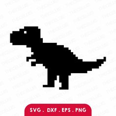 an image of a pixelated dinosaur with the text svg dxf eps png