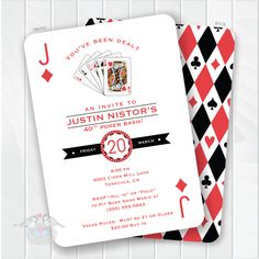 an image of a card party with playing cards on the front and back of it