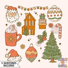 christmas clipart set for commercial use