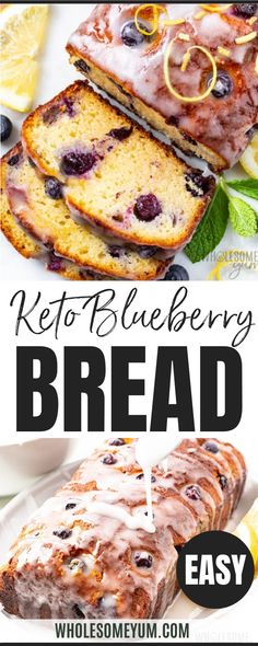 Almond Flour Keto Blueberry Bread Recipe Keto Blueberry Bread, Blueberry Bread Recipe, Keto Blueberry, Best Keto Bread, Low Carb Muffins, Low Carb Snack