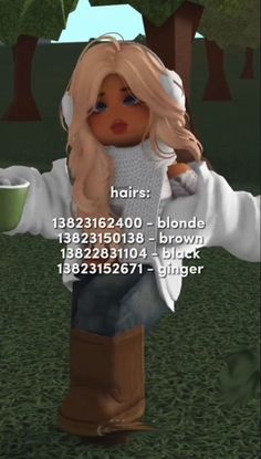 an animated image of a blonde doll holding a cup