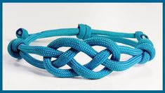 an image of a blue knot bracelet with the words quick cut in front of it