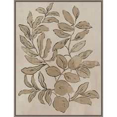 a drawing of leaves on a white background