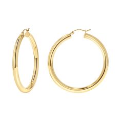 Our favorite classic everyday hoops! A bold look yet lightweight and comfortable so they won't weigh down your ears. From jeans and t-shirt to a LBD, these earrings are a staple this season. Tube Thickness 4mm. Also available in 3mm and 2mm thickness. 

25mm (1") Diameter
30mm (1.2") Diameter
35mm (1.4") Diameter
45mm (1.75") Diameter
50mm (2") Diameter

55mm (2.2") Diameter

65mm (2.5") Diameter

Solid 14K Gold - Semi Hollow 
Lifetime Guarantee
Made in Los Angeles Tube Hoop Earrings, Golden Hoops, Golden Earrings, Gold Filled Hoops, Loop Earrings, Earring Sale, Gold Hoops, Gold Hoop, Gold Hoop Earrings