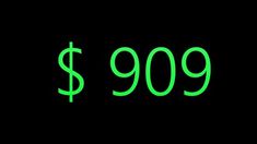 a green neon sign with the words $ 999 written on it in black background