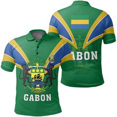 Gabon Polo Shirt Tusk Style Green Casual Polo Shirt With Sublimation Print, Casual Green Polo Shirt With Sublimation Print, Fitted Green Shirt With Sublimation Print, Fitted Casual Polo Shirt With Sublimation Print, Green Fitted Shirt With Sublimation Print, Fitted Polo Shirt With Sublimation Print And Crew Neck, Fitted Cotton Polo Shirt With Sublimation Print, Greek Life, Black Queen