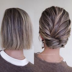 Glam Hairstyles For Medium Hair, Bun Hairstyles For Short Hair, Short Medium Hair, Neck Length Hair, Updos For Short Hair, Rosa Hair, Short Hair Bun, Chin Length Hair