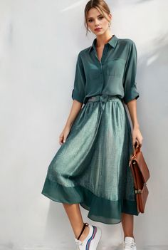 elegant loose contrasting color midi dress 102621 Loose Midi Dress, Graduation Outfits, Elegant Midi Dresses, Tencel Fabric, Sophisticated Dress, Summer Concert, Graduation Outfit, Adjustable Belt, Upper Body