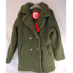 Hot Kiss Faux Fur Cool Winter Outerwear Fleece Jacket Shaggy Size M. Winter Fleece Jacket With Faux Fur Lining, Warm Green Outerwear For Fall, Green Winter Fleece Jacket With Fleece Lining, Winter Green Fleece Jacket With Fleece Lining, Green Fleece Jacket For Winter, Cozy Fit Outerwear For Winter Cold Weather, Sherpa Fur Coat With Long Sleeves For Winter, Green Winter Fleece Jacket, Long Sleeve Fur Coat With Fleece Lining For Fall