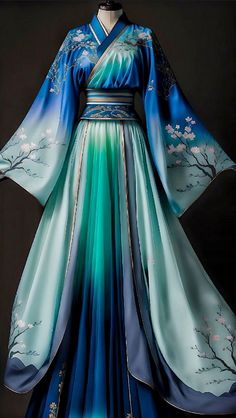 New Fashion Dress, Art Dresses, Vestidos Anime, Ancient Dress, Modern Kimono, Dress Art, Outfit Korean