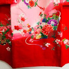 "welcome my shop the Japanese obi belt, kimono of vintage. One by one, it is made by handmade, there is only one design in the world. This is an original Japanese baby growing festival Kimono for girl. A shrine ritual to pray and pray that my child will grow up healthy and be happy forever. From parents to children, from children to grandchildren It is the heart of Japan that I want to cherish. It is cleaned and in very good vintage condition. Detail 👘 Very good Vintage condition Synthetic fibe Vintage Red Kimono For Tea Ceremony, Traditional Red Kimono For Tea Ceremony, Traditional Pink Kimono For Wedding, Traditional Pink Wedding Kimono, Red Festive Kimono For Festivals, Japanese Obi Belt, Baby Wrap Newborn, Festival Kimono, Japanese Baby