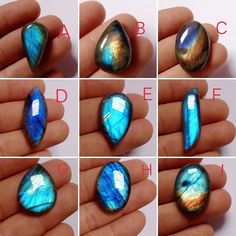 "----- Description ------- AAA+ Quality Natural Labradorite Gemstone, Labradorite Flat Back Cabochon, Blue and Multi Flashy, Mix Shape, Labradorite Jewelry Making Loose Gemstone Gemstone Name : Natural Labradorite Gemstone Shape : Mix Shape Cut : Smooth Cabochon  Stone Size and Weight : Approx.  A. Pear 32x17x7 mm, 28.15 Cts  B. Pear 27x19x8 mm, 30.20 Cts C. Oval 32x21x8 mm, 44.25 Cts D. Marquise 38x16x7 mm, 33.65 Cts E. Pear 30x19x6 mm, 29.20 Cts F. Fancy 39x11x6 mm, 25.50 Cts G. Pear 26x20x6 m Blue Gemstone Cabochons For Gift, Handmade Blue Labradorite Gemstones, Handmade Sapphire Gemstones For Jewelry Making, Labradorite Jewelry, Jaipur, Labradorite, Loose Gemstones, Jewelry Making, Gems