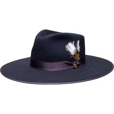 Stetson Stratoliner, Women’s Stetson Hat, Western-themed Fur Felt Fedora With Flat Brim, White Fedora Hat, Western-style Brimmed Fur Felt Fedora, Western Wide-brim Fedora With Feathers, White Fedora, Dapper Mens Fashion, Stetson Hat