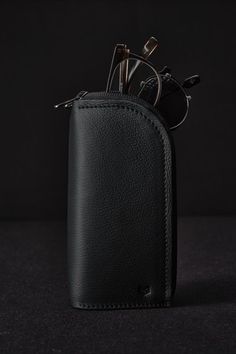 Double Glasses Case · Black by Capra Leather Black Rectangular Case For Daily Use, Rectangular Black Case For Daily Use, Classic Round Case For Daily Use, Black Cases With Card Slots For Everyday Use, Modern Rectangular Travel Accessories For Everyday Use, Classic Rfid Blocking Cases For Everyday Use, Minimalist Black Travel Wallet, Minimalist Black Travel Wallets, Minimalist Black Wallet For Travel