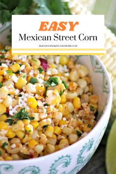 an easy mexican street corn salad in a bowl