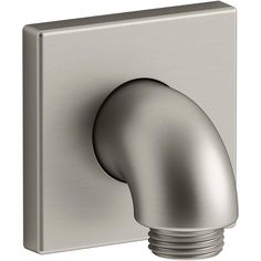 an image of a modern light bulb on a wall mounted outlet in brushed stainless steel