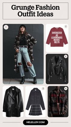 Get inspired by grunge fashion outfit ideas that capture an edgy, effortless vibe. From oversized flannels to distressed jeans and chunky boots, these looks are perfect for creating a bold, rebellious style with a touch of '90s nostalgia. 90s Boots Outfits, 90s Grunge Fashion, Outfit Ideas Edgy, Grunge Fashion Outfits, Edgy Vibes, 90s Boots, Fashion Outfit Ideas, 90s Fashion Grunge, Oversized Flannel