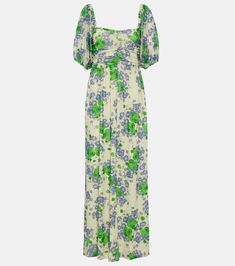 Floral Mesh Maxi Dress in Multicoloured - Ganni | Mytheresa Ruffle Floral Maxi Dress, Floral Mesh Dress, Ganni Dress, Flowy Floral Dress, Denim Maxi Dress, Mesh Maxi Dress, Maxi Dress Sale, Style Finder, Maxi Styles