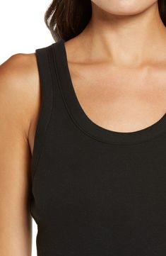 Relax, this ribbed tank has got you for both comfort and support in an easy-fit cut from stretch cotton and a hidden built-in shelf bra. Style Name:Papinelle Ribbed Shelf Bra Tank. Style Number: 6240992. Fitted Ribbed Tank Top With Scoop Back, Black Ribbed Scoop Neck Tank Top, Ribbed Stretch Tank Top With Scoop Back, Fitted Tank Top With Ribbed Scoop Neckline, Stretch Ribbed Tank Top With Scoop Back, Scoop Neck Tank Top With Ribbed Neckline For Everyday, Scoop Neck Tank Top With Ribbed Neckline, Everyday Scoop Neck Tank Top With Ribbed Neckline, Basic Ribbed Scoop Neck Tank Top