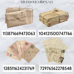 various types of old letters and envelopes